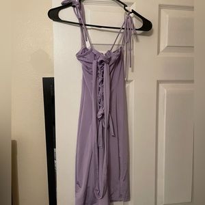 STRAPPY PURPLE ZIP BACK DRESS